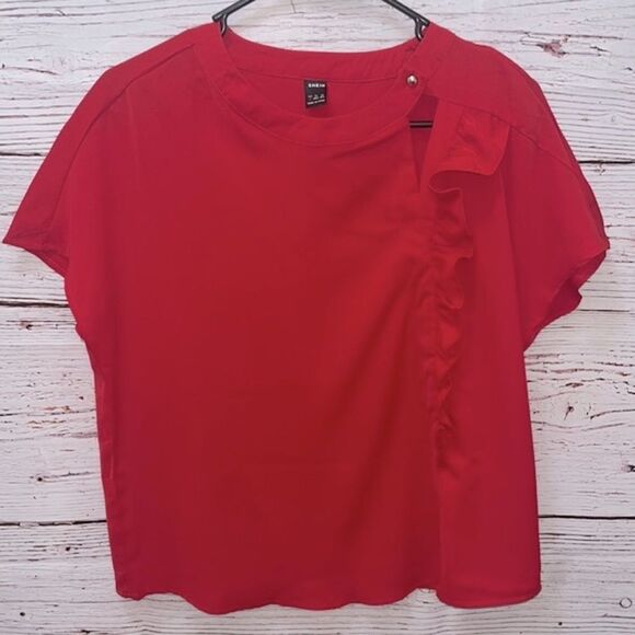 SHEIN Tops - Red Dressy Blouse